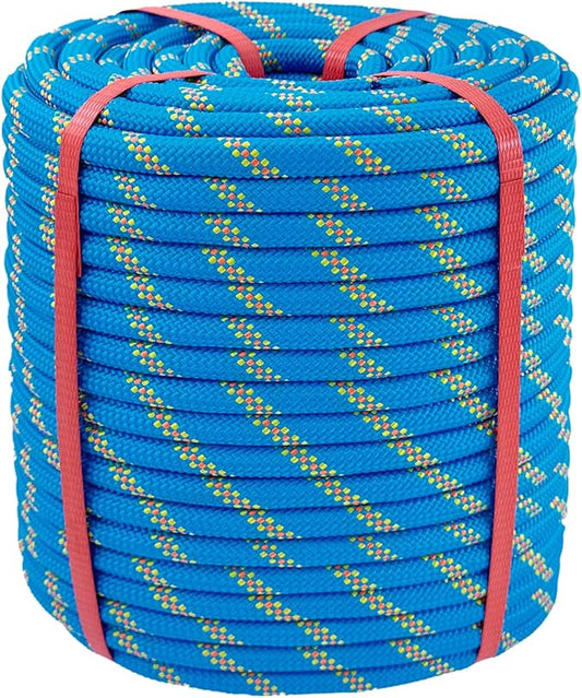 Arborist Rigging Rope Blue - 1/2 Inch Diameter 200 Ft - Heavy Duty Bull Rope for Arborist Climbing Nautical Swing Outdoor Adventures