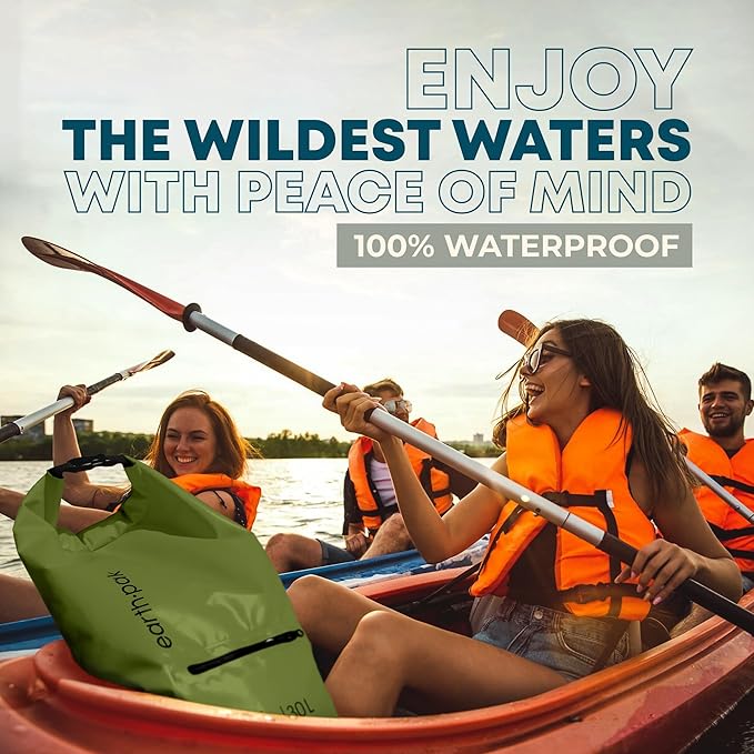 Earth Pak Waterproof Dry Bag with Zippered Pocket - Waterproof Dry Bag Backpack Keeps Gear Dry