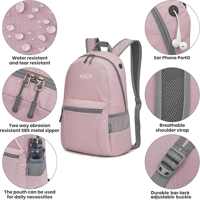 G4Free 20L Lightweight Packable Backpack Travel Hiking Daypack Foldable Backpack for Men Women