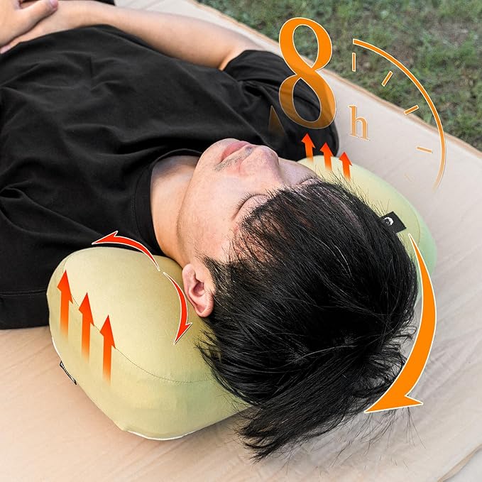 HIKEMAN Camping Memory Foam Pillow - Ultralight Washable Camping Essentials Backpacking Travel Pillow for Outdoor Camp, Sport, Airplanes, Hiking(Lemon Yellow)