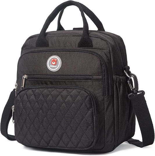 Insulated Lunch Bag Backpack for Women/Men, 3 carrying way Lunch Tote, Large Waterproof Cooler Box with Side pockets for Adults, College, Work, Beach, Picnic, Black