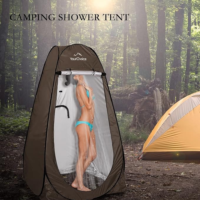 Your Choice Pop Up Privacy Shower Tent - Portable Changing Tent for Camping, Beach & Hiking - 6.2FT Lightweight with Carry Bag, Quick Setup & Full Coverage