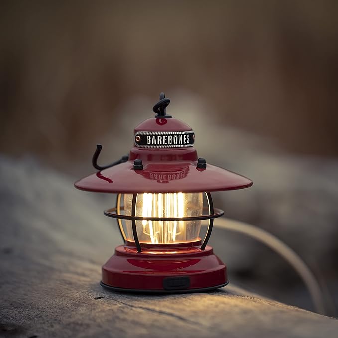 Barebones Edison Mini Vintage Adjustable LED Compact Outdoor Lantern - Essential Gear for Camping, Hiking, Fishing, Tents and Outdoor Adventures