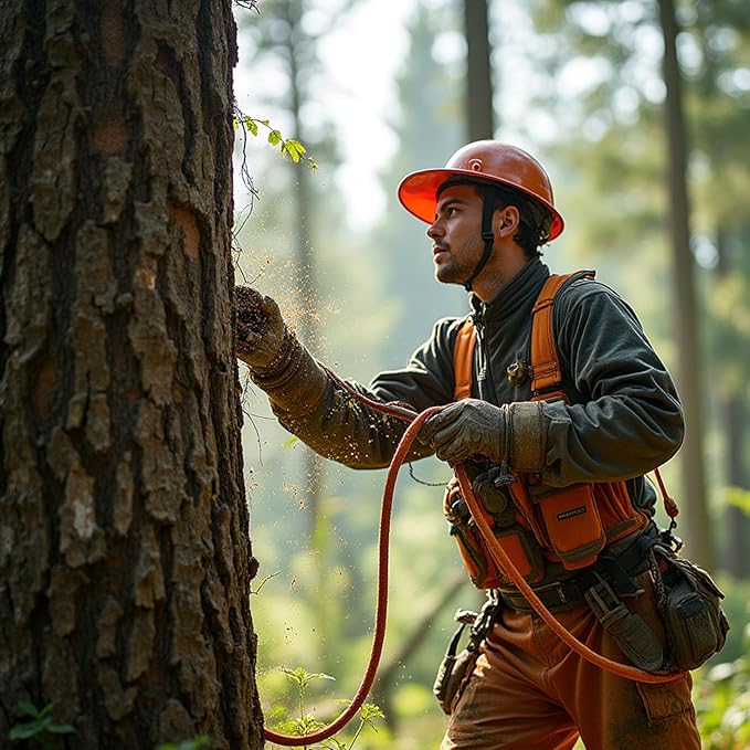 Double Braided Arborist Rope - 3/4 Inch x 100 Feet Polyester Rope - High Strength Climbing Rope for Tree Work, Halyard, Sailing (Orange)