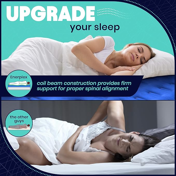 EnerPlex Air Mattress with Built in Pump - Self-Inflating Blow Up Mattress with Neck Support - Inflatable Air Bed for Portable Travel & Home Use