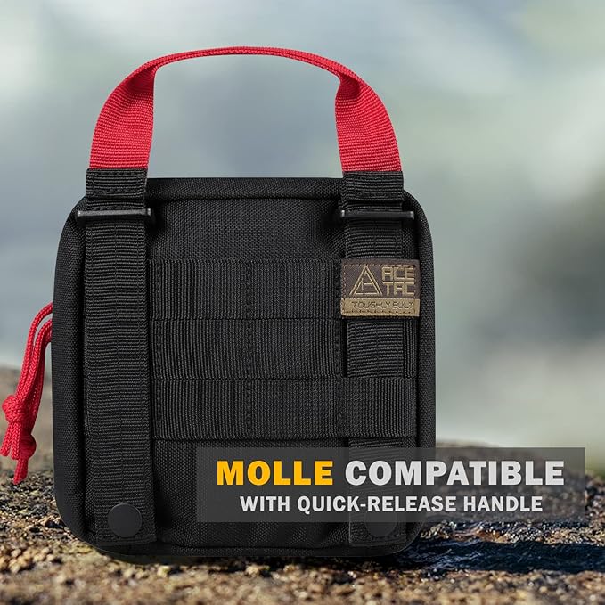 Everlit 180 Pieces Tactical First Aid Kit IFAK Molle EMT Pouch Outdoor Camping Emergency Kits for for Camping Boat Hunting Hiking Home Car Earthquake and Adventures Black