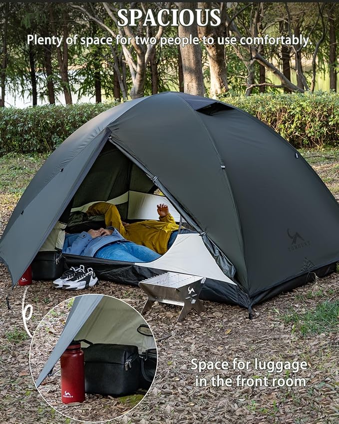 MC TOMOUNT Backpacking Tent 2 Person Tent Waterproof Lightweight Tent for Outdoor Camping Hiking