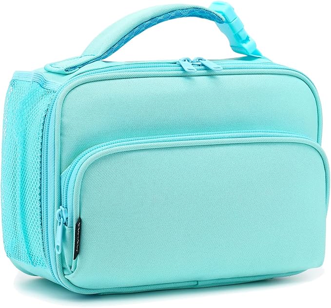 FlowFly Kids Lunch box Insulated Soft Bag Mini Cooler Back to School Thermal Meal Tote Kit for Girls, Boys,light blue