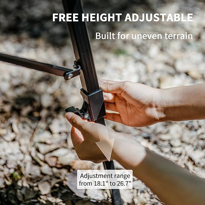 Naturehike MW03 Portable Camping Table with Adjustable Legs, Lightweight Aluminum Folding Beach Table with Carry Bag for Outdoor Cooking Picnic Beach Backyards BBQ Party