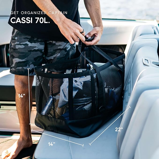 MISSION Boat Gear CASSI Heavy-Duty Outdoor Tote and Waterproof Marine-Grade Mesh Boat Bags