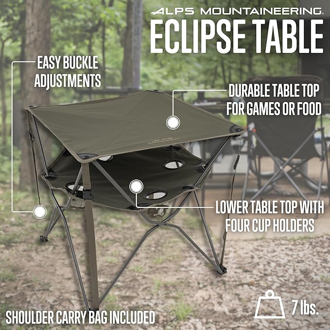 ALPS Mountaineering Eclipse Portable, Compact Camping and Game Table with Carry Bag