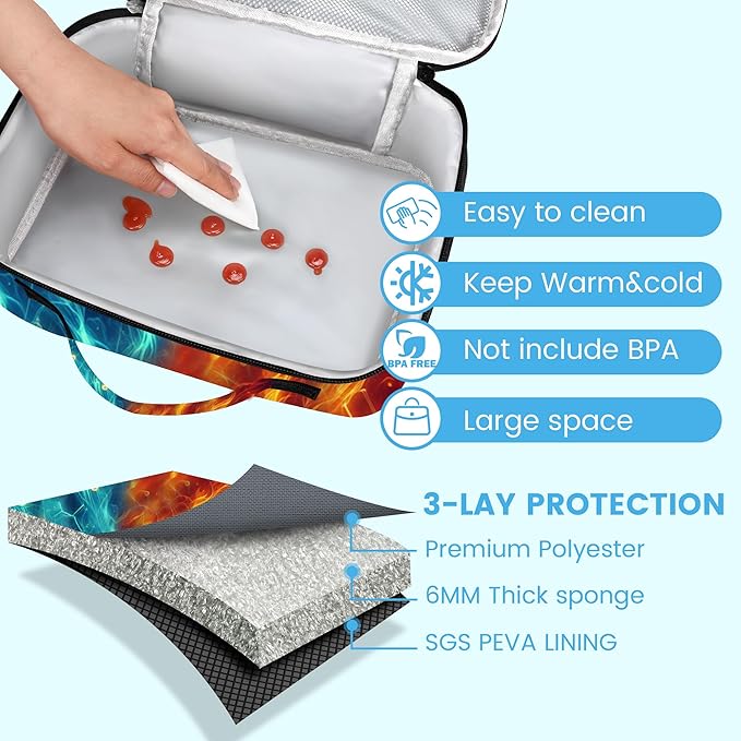 RLGPBON Kids Lunch Bag,Insulated Lunch Box for Girls Boys,Lunch Bag Toddler Teen,School Daycare Cute Travel bags