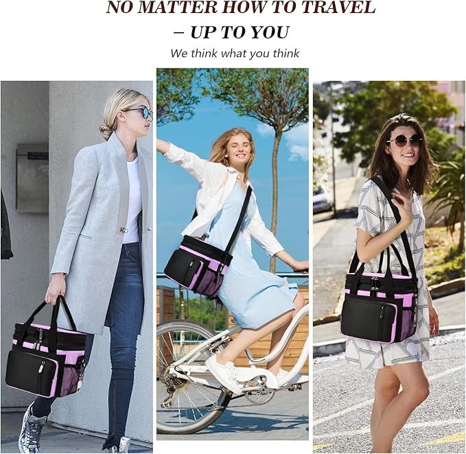 Lunch Bag Women & Lunch Box for Women, Large Insulated Adult Lunch Box, Leakproof Cooler Lunchbox with Bottle Opener for Work Picnic Beach, 16L, Pink