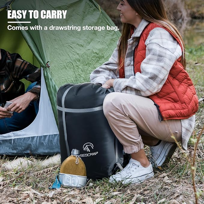 REDCAMP Cotton Flannel Sleeping Bag for Camping Backpacking, Adults Cold Weather Envelope Sleeping Bags with 2/3/4lbs Filling