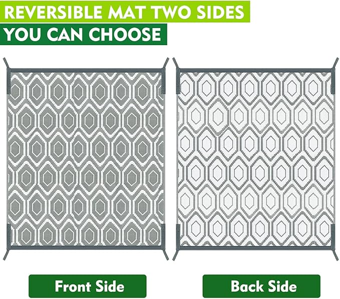 Outdoor Camping Rugs Patios Clearance Plastic Straw Rug Weatherproof Reversible Mats, Large Floor Mat for RV, Backyard, Deck, Picnic, Beach, Trailer, Camping