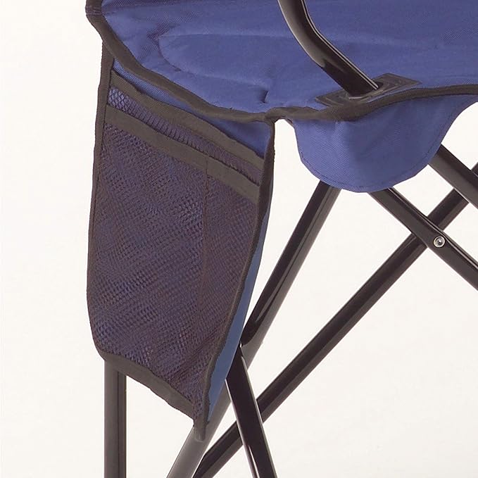 Coleman Portable Quad Camping Chair with 4-Can Cooler, Cushioned Seat & Back with Side Pockets & Cup Holder, Carry Bag Included
