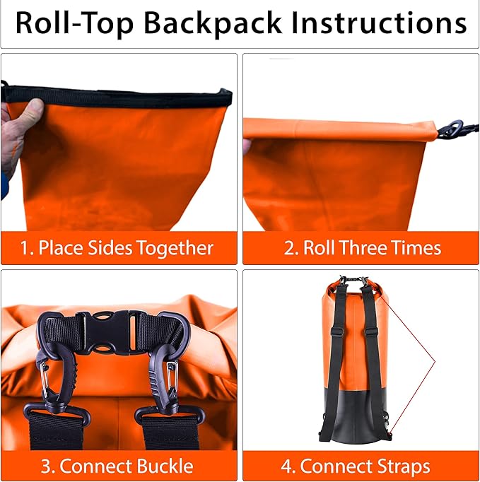 Malo’o 30L Heavy Duty 100% Waterproof Roll-Top Dry Bag Backpack – Keeps Gear Dry for Fishing, Rafting, Kayaking, Beach, Boating, Hiking, and Camping - Travel Safe - Easy To Use Dry Bag Backpack