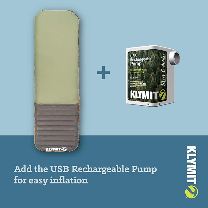 Klymit Klymaloft Lofted Inflatable Sleeping Pad for Camping With Memory Foam, Ultra-Thick Hiking and Backpacking Air Bed, 5 Inch Thick, Regular