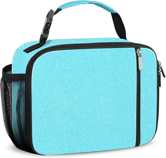 esouler Lunch Box Kids Insulated Lunch Bag for Boys & Girls Durable Children Lunchbox for School with Water Bottle Holder-Light Blue