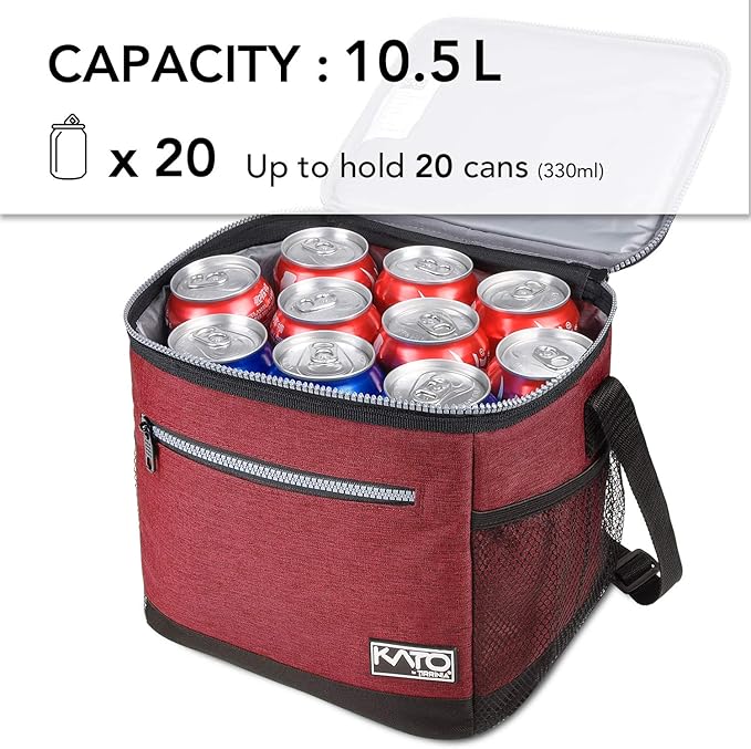 Tirrinia Large Insulated Lunch Box for Men/Women, Leakproof Thermal Lunch Bag for Office Picnic Work Beach Camping,Reusable Lunch Cooler Tote for Adult, Red