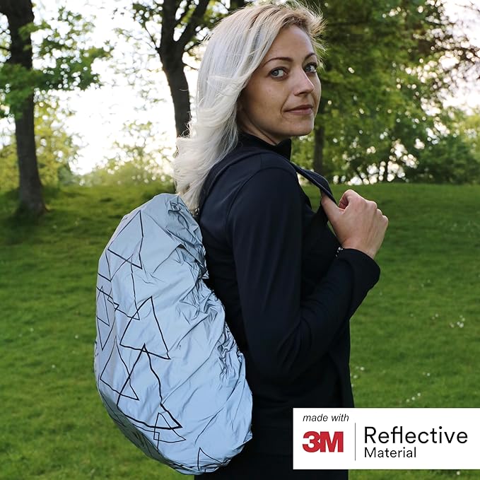 Salzmann Reflective Backpack Cover | High Visibility, Waterproof & Weatherproof | Ideal for Cycling, Running & Hiking | Made with 3M Scotchlite