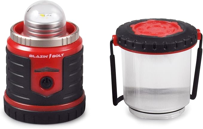 Blazin Bolt Rugged USB Rechargeable Lantern | 1000 Lumen | 350 Hours of Light | Giant 12000mAh Power Bank | 6 Modes | Camping, Emergency, Power Outage, Storm, Blizzard, Hurricane Survival