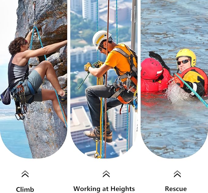 Arborist Rigging Rope - Blue 1/2 in x 200 Ft Static Bull Rope for Climbing Tree Felling Pulling Various Outdoor Applications Construction Swing Sailing