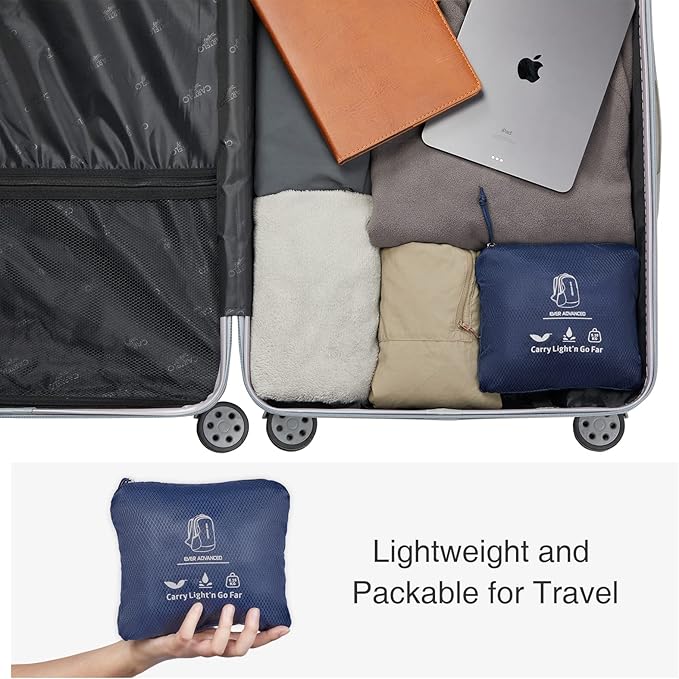 EVER ADVANCED 20L Lightweight Packable Hiking Backpack, Small Travel Water Resistant Collapsible Daypack for Men Women Camping Outdoor Navy