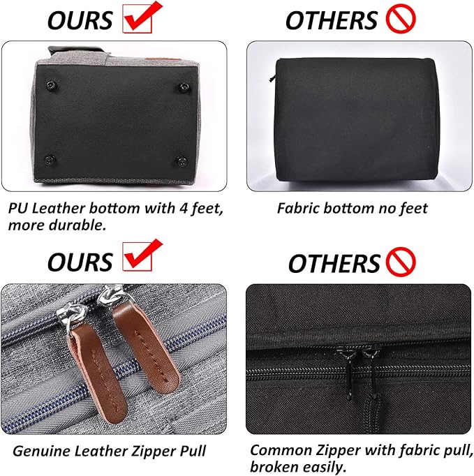 LOKASS Lunch Bag Double Deck Insulated Lunch Box Large Cooler Tote Bag with Removable Shoulder Strap Wide Open Thermal Meal Prep Lunch Organizer Box for Men/Women/Adults/Work/Outdoor, Gray