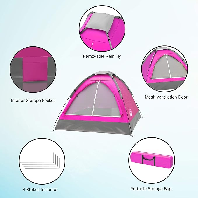 2 Person Camping Tent with Rain Fly and Carrying Bag