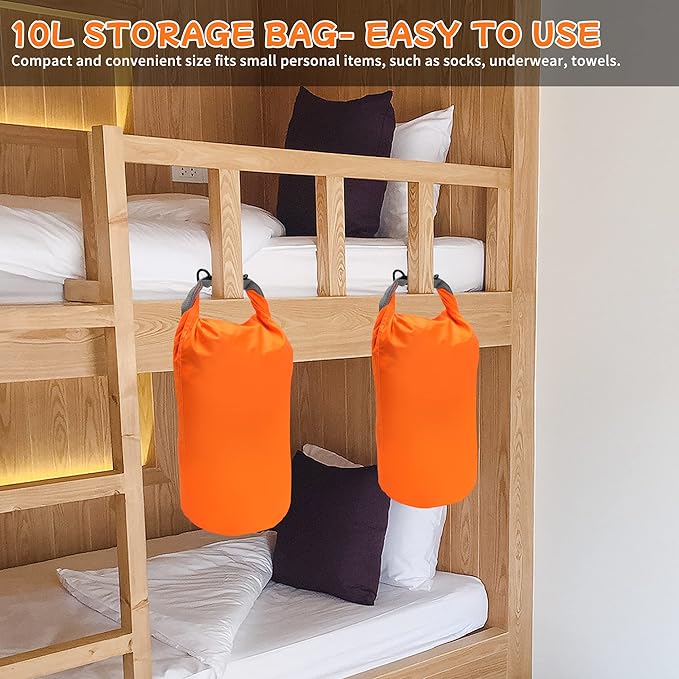 R2Depot Waterproof Dry Bag, 5L/10L/20L/40L/70L Dry Storage Bag for Kayaking, Gym, Hiking, Swimming (Purple, 10L)