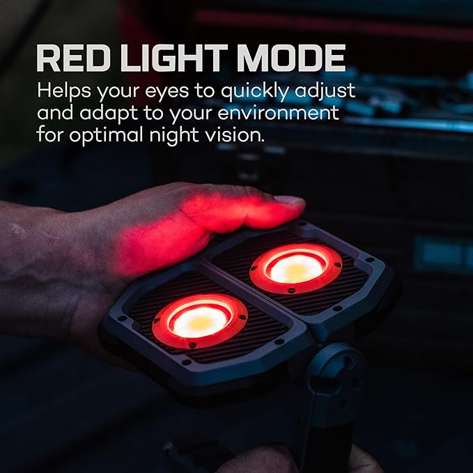 NEBO OMNI 3K Rechargeable Work Light | 3000 Lumens COB, 6 Light Modes, Rotating Magnetic Handles, Built-In Power Bank, Water Resistant, Portable Camping Lantern, Includes USB-C Charging Cable