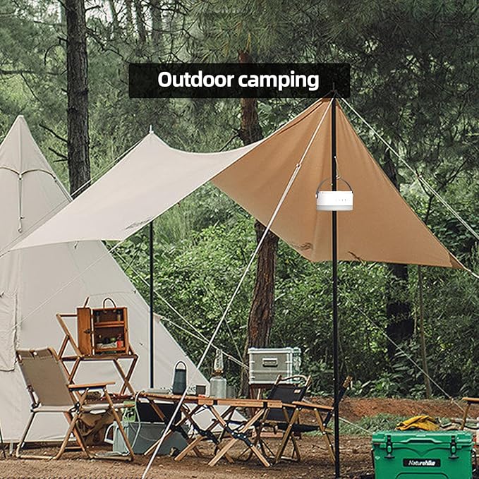 Hanging Camping Tent Light with Stepless Dimming & Magnetic Base, USB-C Rechargeable LED Lantern for Outdoor Glamping, Emergencies, Indoor Outages (Portable Waterproof, Power Bank Function)