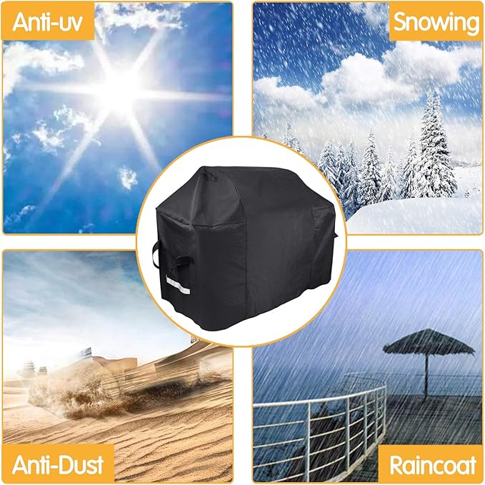Grisun 7131 Grill Cover 65 Inch for Weber Genesis II 4 Burner and LX 400 Series, Genesis E310 Grill, Waterproof Barbecue Cover for Weber Summit 400 Series and Genesis II 410, 435, 440, UV-Resistant