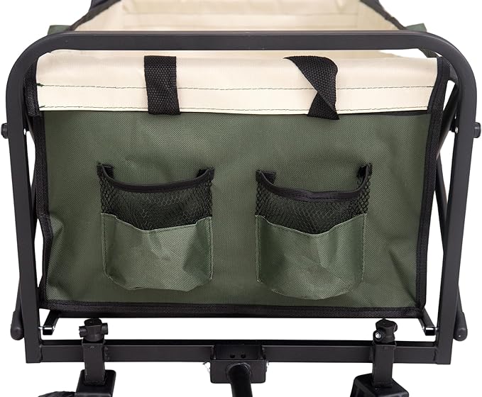 Collapsible Wagon Cart Foldable with Wheels - Multi-Purpose Folding Utility Heavy Duty Wagons Carts for Camping, Outdoor, Beach, Picnic, and Garden Use