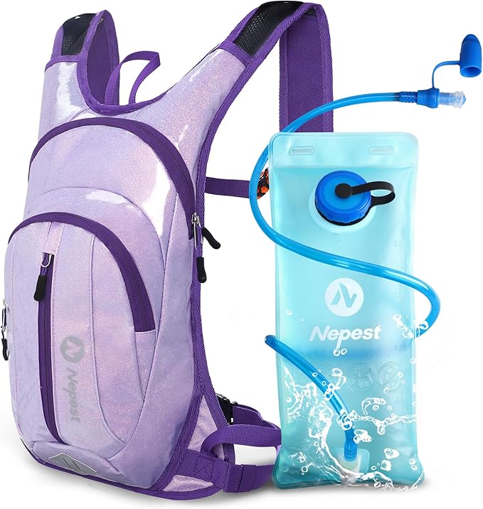 Nepest Hydration Pack Backpack for Women & Men, Lightweight Water Backpack with 2L Water Bladder for Hiking Cycling Running Biking