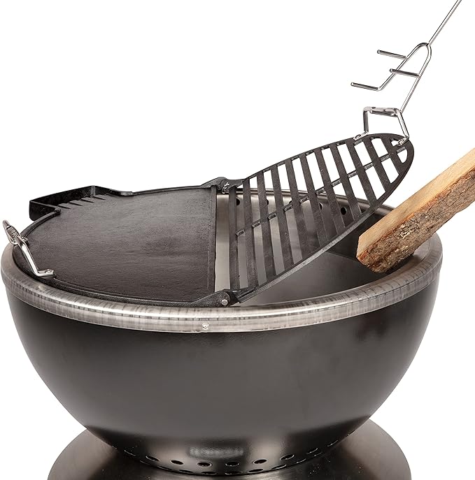 Cuisinart CHA-830 Cleanburn Fire Pit Griddle & Grill Top, Pre-Seasoned Cast Iron