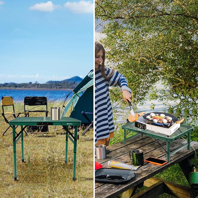 Small Folding Table, Easy for Storage, Compact and Portable Picnic Table for Grill, Outdoor Camping, Garden, Patio, Dining, BBQ, Party, Market, 2Ft (Small, Green)