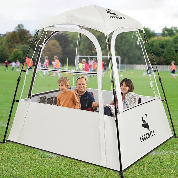 Pod All Weather Sports Tent, Outdoor Pop Up Bubble Clear 540° View Winter Tent for 1-2 Person, Instant Cold Weather Shelter with Rainfly for Soccer, Football, Softball & Other Sports Events