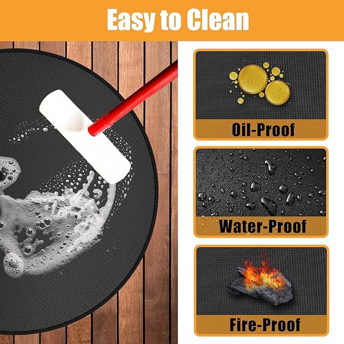 Fire Pit Mats for Under Fire Pit Compatible with Solo Stove Accessories Compatible with Solo Stove, 3-Layer Fireproof Under Grill Mats for Outdoor Grill to Protect The Deck, Patio, 58.5in