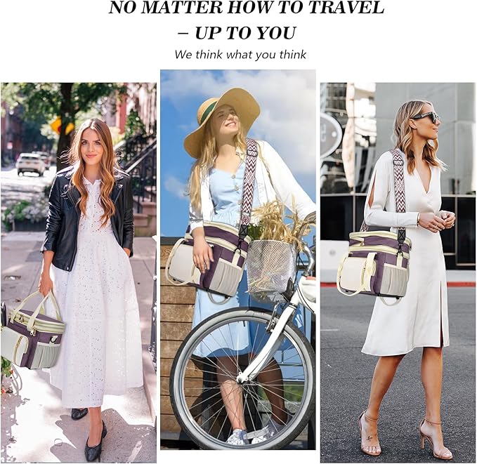 LOKASS Lunch Box for Women/Men-16L-Insulated Lunch Bag, Expandable Double-layer Leakproof Cooler Bag with Upgrade Adjustable Shoulder Strap Ideal for Work/Travel/Picnics（Dark Pink）