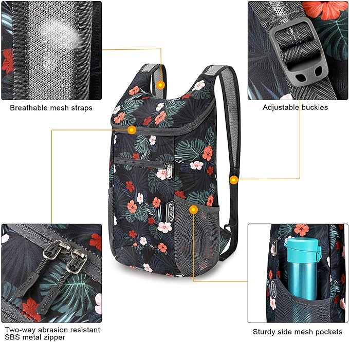 G4Free Lightweight Packable Hiking Backpack for Men Women Small Hiking Daypacks Foldable Shoulder Pack Casual Outdoor Bag