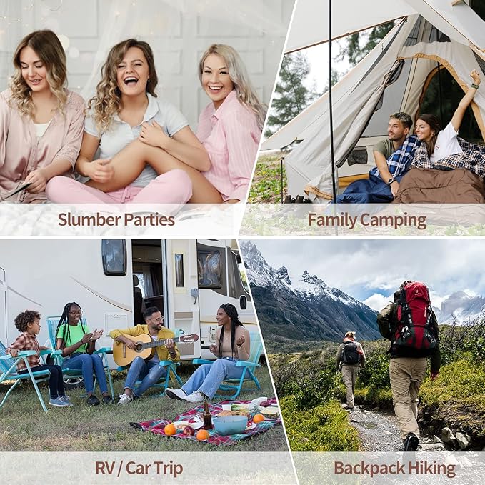 KingCamp Sleeping Bag for Adults, Cold Weather & Warm XL Big and Tall Flannel Sleeping Bags with Compression Sack Portable Waterproof Essentials Gear Accessories for Outdoor Camping