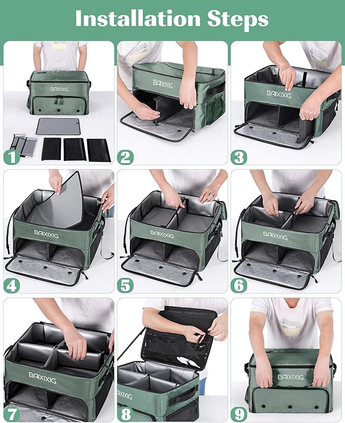 Golf Trunk Organizer, 2 Layer Waterproof Car Golf Locker with Separate Ventilated Compartment for 2 Pair Shoes, Golf Trunk Storage for Golf Accessories, Golf Gifts for Men