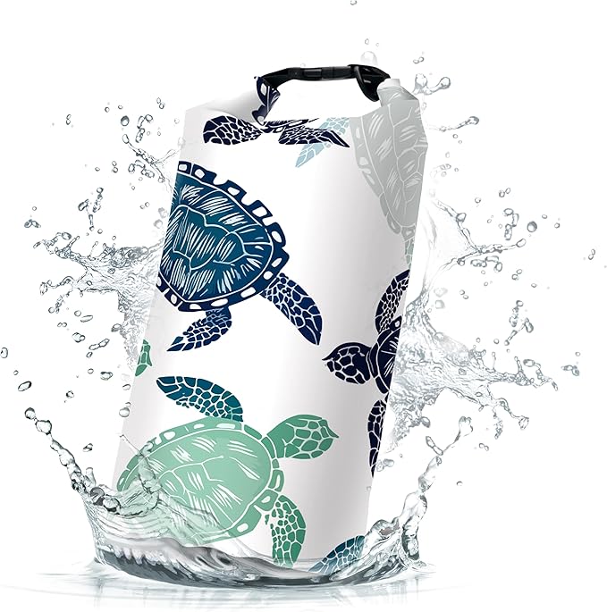 Waterproof Dry Bag,Roll Top Sea Turtle Small Waterproof Backpack 5L/10L/20L Floating and Lightweight Bags for Kayaking, Boating, Fishing, Swimming and Camping