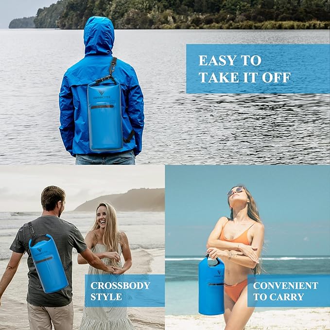 Floating Waterproof Bag Small Dry Backpack Sand Bag Anchor Waterproof Backpack for Travel Beach Vacation Hiking Camping (Blue)