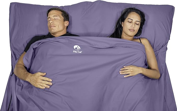 Pike Trail Sleeping Bag Liner – Travel and Camping Sheet, Lightweight and Compact Insert with Full Length Zipper and Guarantee