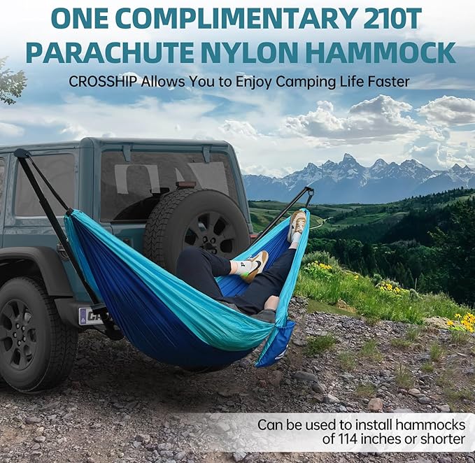 Hitch Mount Hammock Stand & Camping Shower Tent with Shower Bag for Outdoor Camping