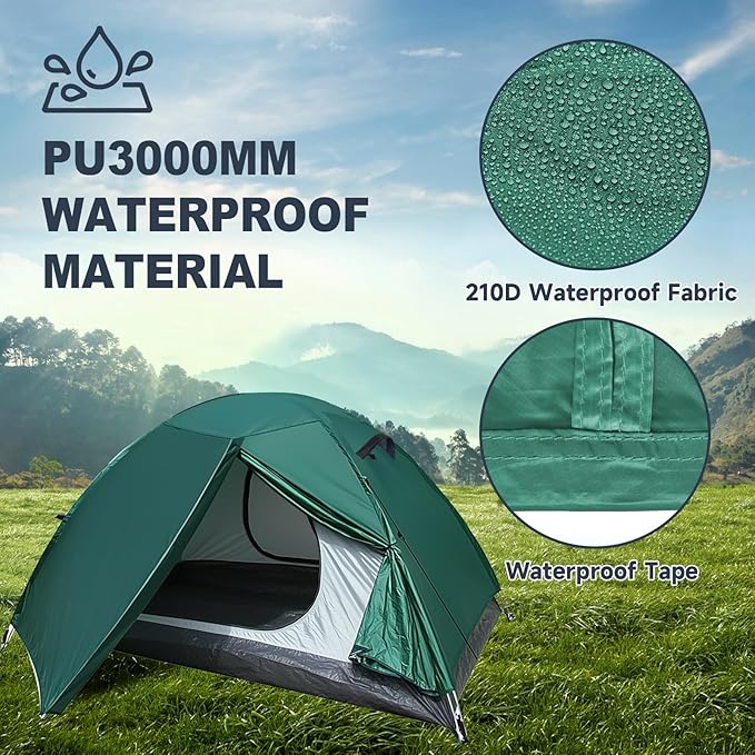 WILDROOTS Backpacking Tent, Mountain Hiking Tent for 2 Person, 4 Season Lightweight Camping Tent