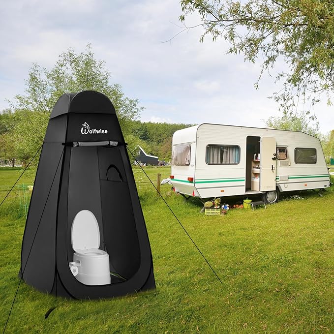 WolfWise Pop Up Privacy Shower Tent Portable Outdoor Sun Shelter Camp Toilet Changing Dressing Room